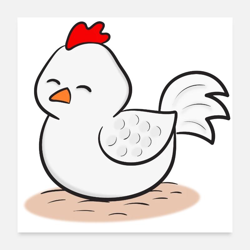 Poulets Poster 60 x 60 cm