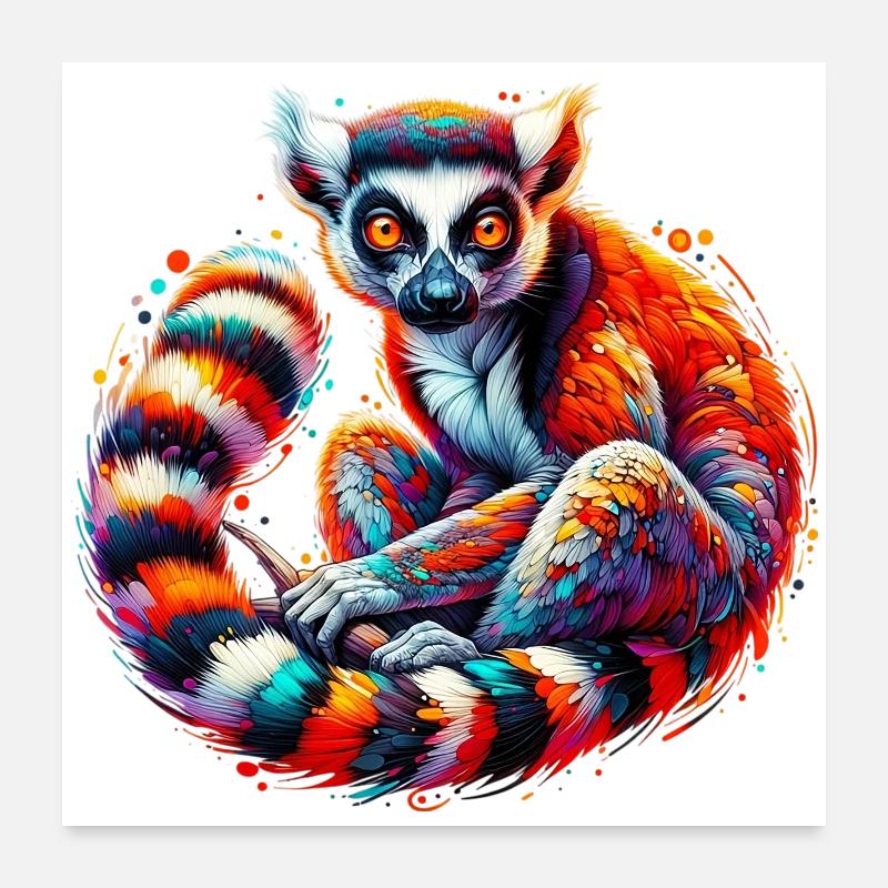 Lemur Poster 24" x 24" (60x60 cm)