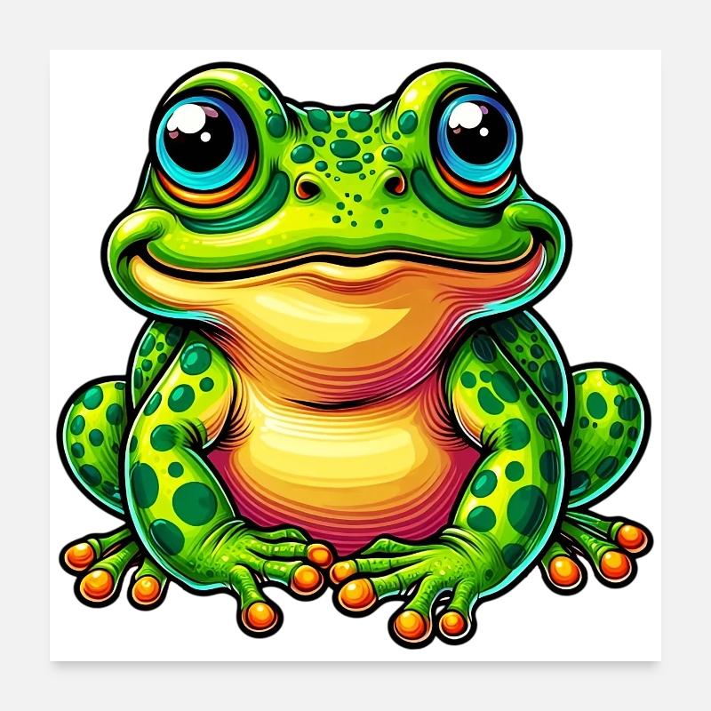 Frosch - Poster 60x60 cm - Weiß