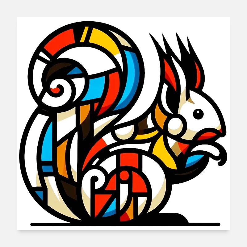 Écureuil Poster 60 x 60 cm