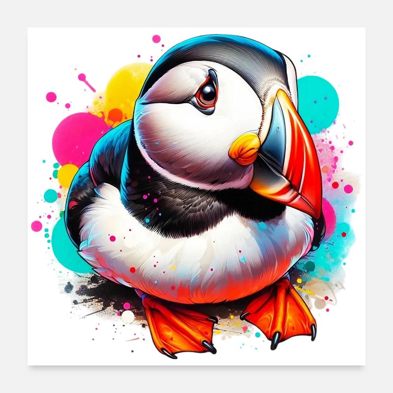 Papageitaucher Poster 60x60 cm