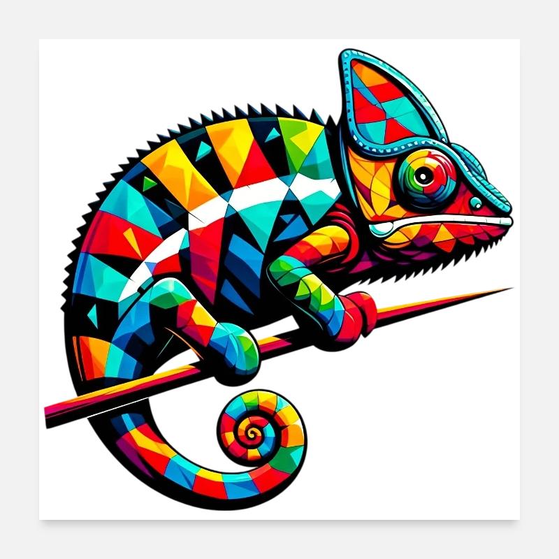 Caméléon arlequin Poster 60 x 60 cm