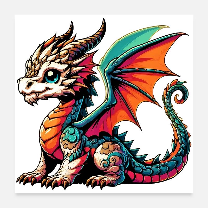 Drache Poster 60x60 cm