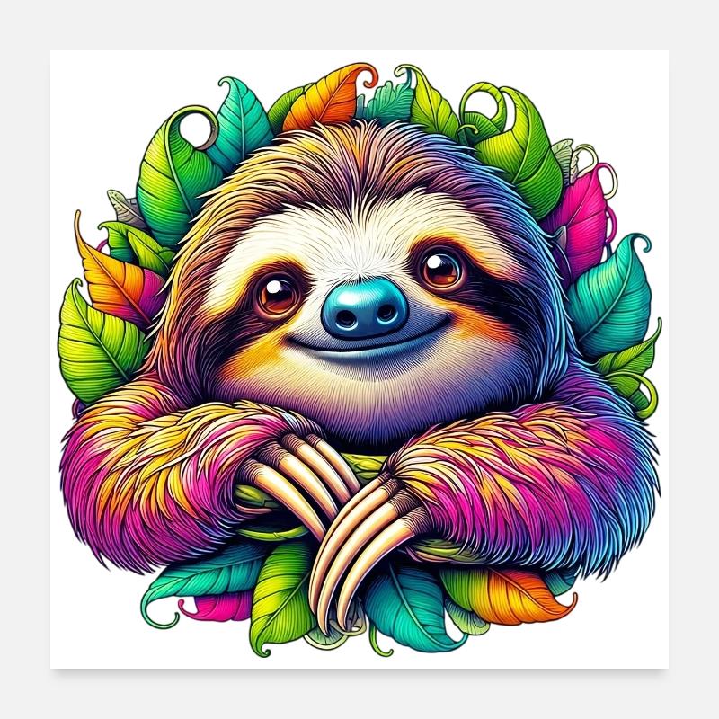 Faultier Poster 60x60 cm