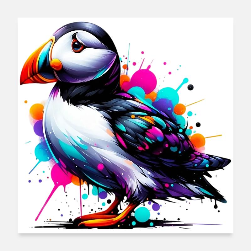 Macareux Poster 60 x 60 cm