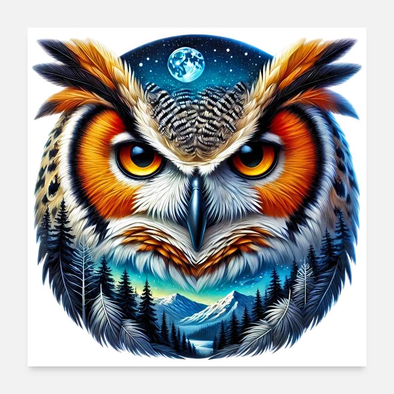 Eule Poster 60x60 cm