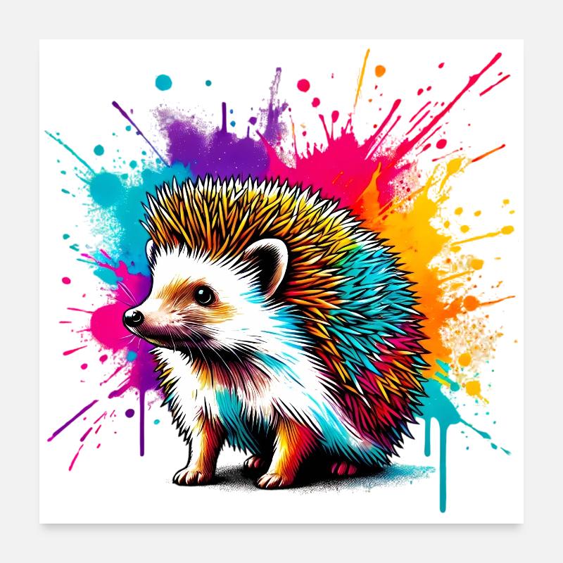 Hedgehog Poster 24" x 24" (60x60 cm)