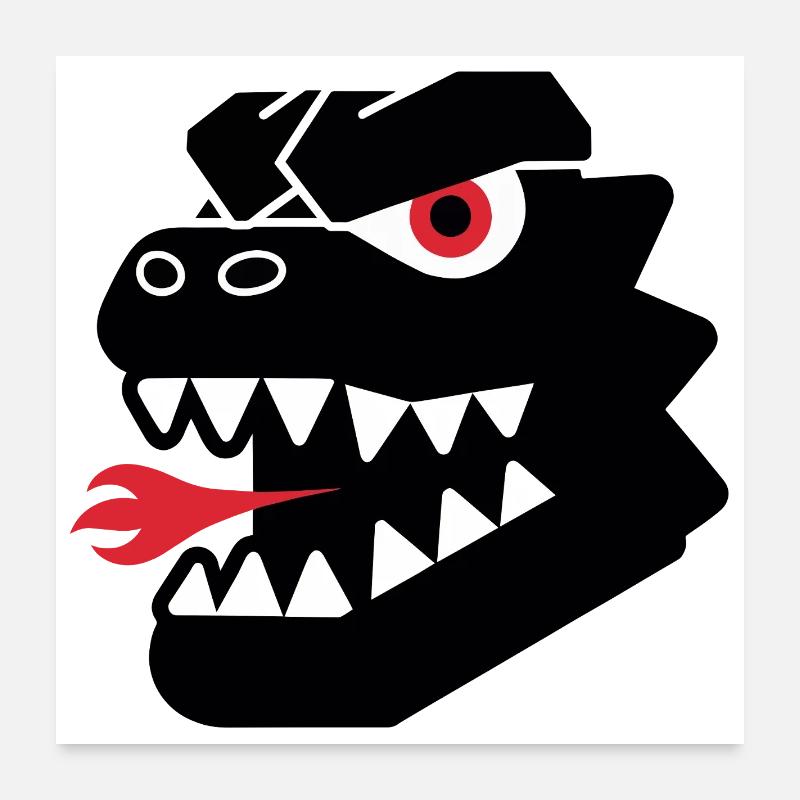 Drachenkopf Poster 60x60 cm