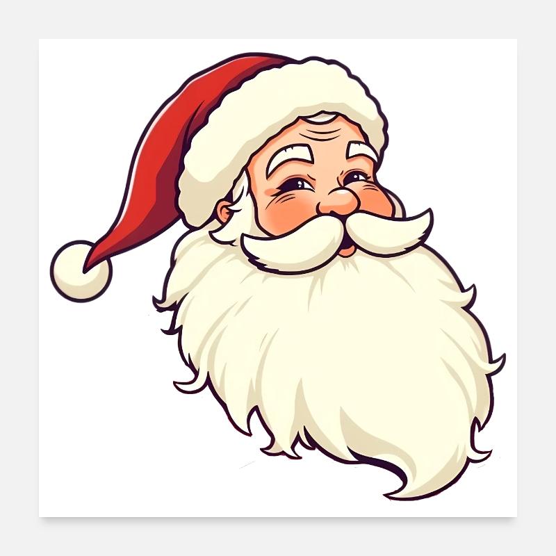 Weihnachtsmann - Poster 60x60 cm - Weiß