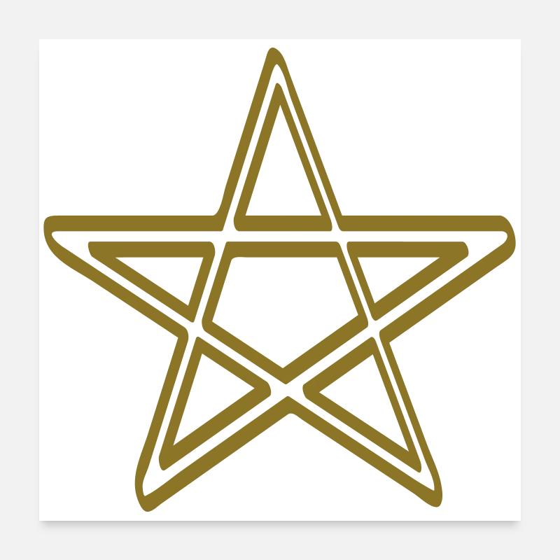 Symbole d’art de la ligne de pentacle Poster 60 x 60 cm