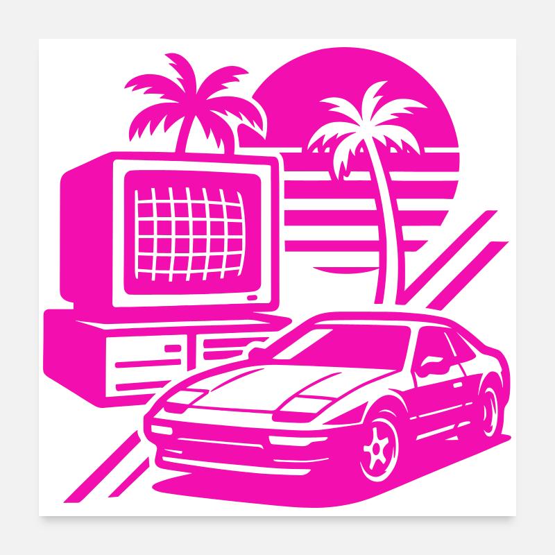 Miami Retro Pop Art Poster 24" x 24" (60x60 cm)