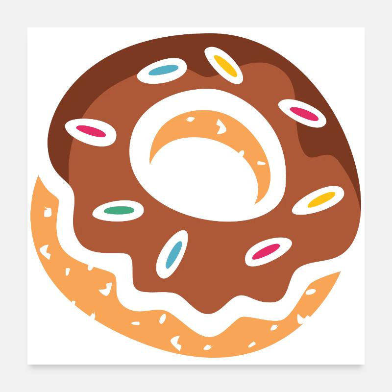 Colorful donut with chocolate glaze Poster 24" x 24" (60x60 cm)
