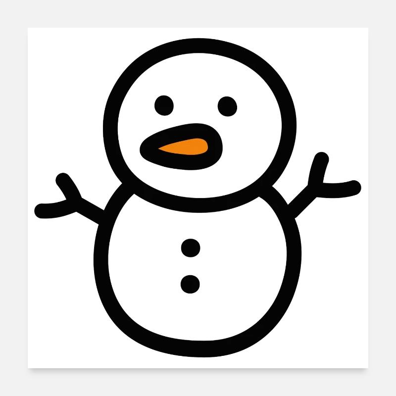Schneemann Poster 60x60 cm