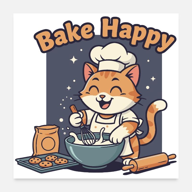 Katzenbäcker: Back Happy Poster 60x60 cm