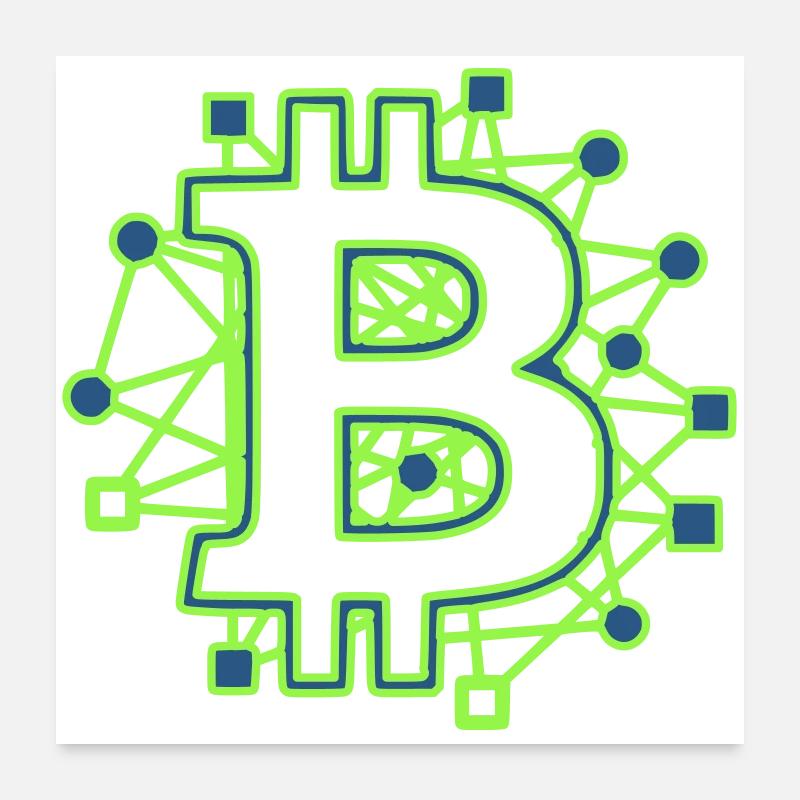 Bitcoin Platine Circuit Tech Krypto Poster 60x60 cm