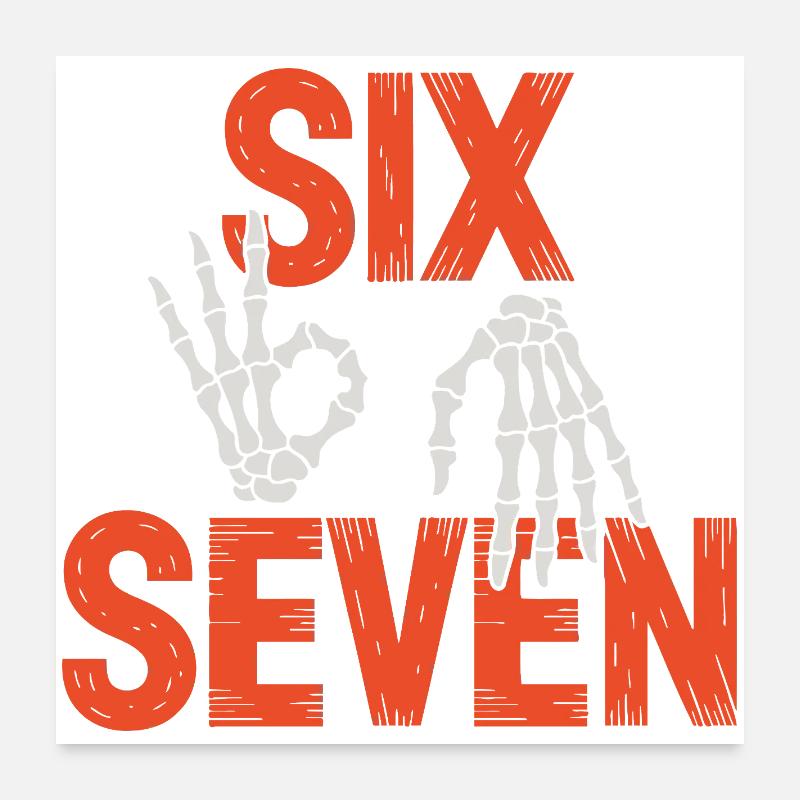 Six Seven Skeleton Hands Poster 24" x 24" (60x60 cm)