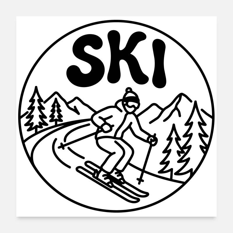 Ski Poster 24" x 24" (60x60 cm)