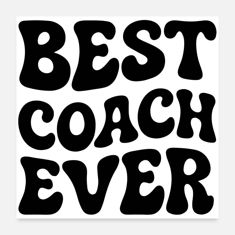 Meilleur coach rétro Typographie Poster 60 x 60 cm