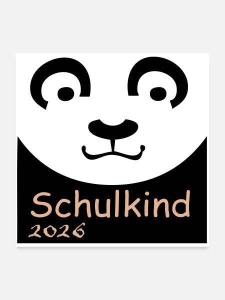 Schulkind 2026 - Poster 60x60 cm - Weiß - Vorne