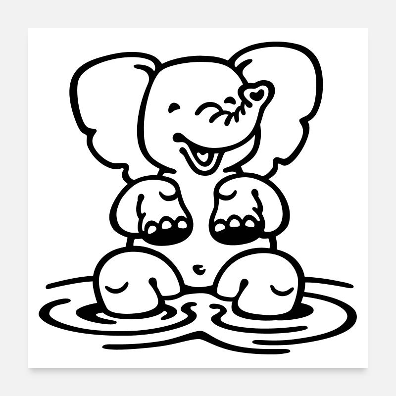 little elephant (a) Poster 60 x 60 cm