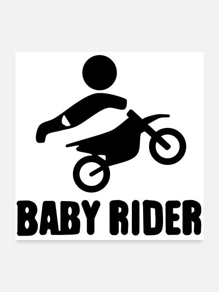 Baby Rider  - Poster 60x60 cm - Weiß - Vorne