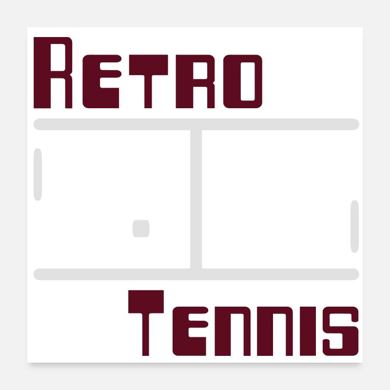 Retro Tennis - Poster 60x60 cm - Weiß