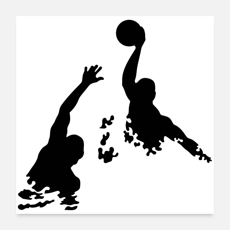 Waterpolo - Poster 60x60 cm - Weiß
