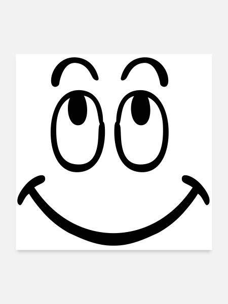 smiley - Poster 60x60 cm - Weiß - Vorne