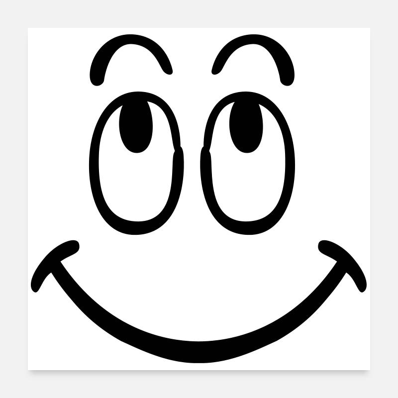 smiley - Poster 60x60 cm - Weiß