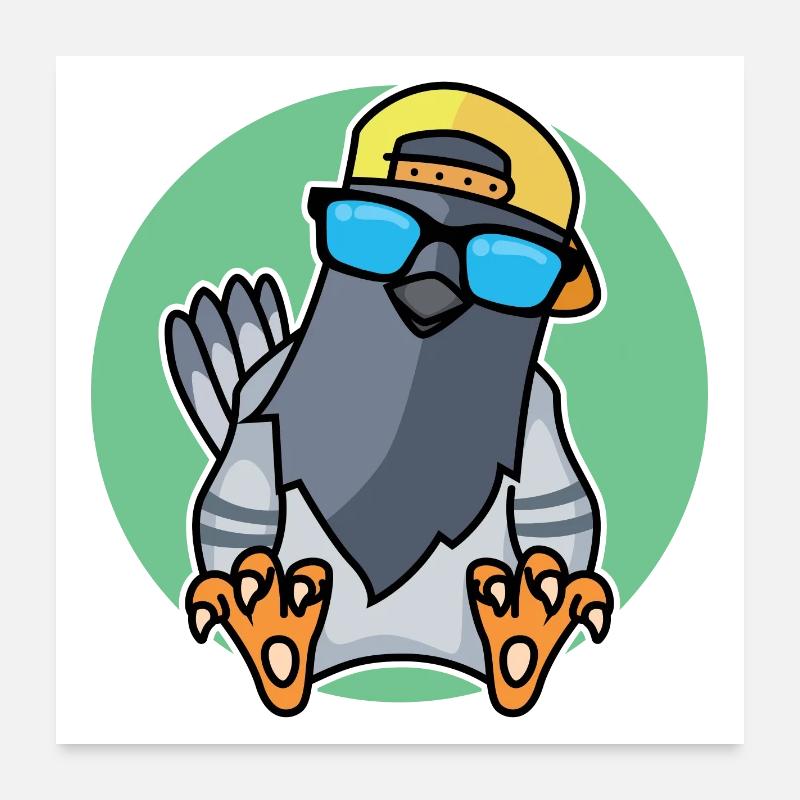 Cooles Täubchen Poster 60x60 cm