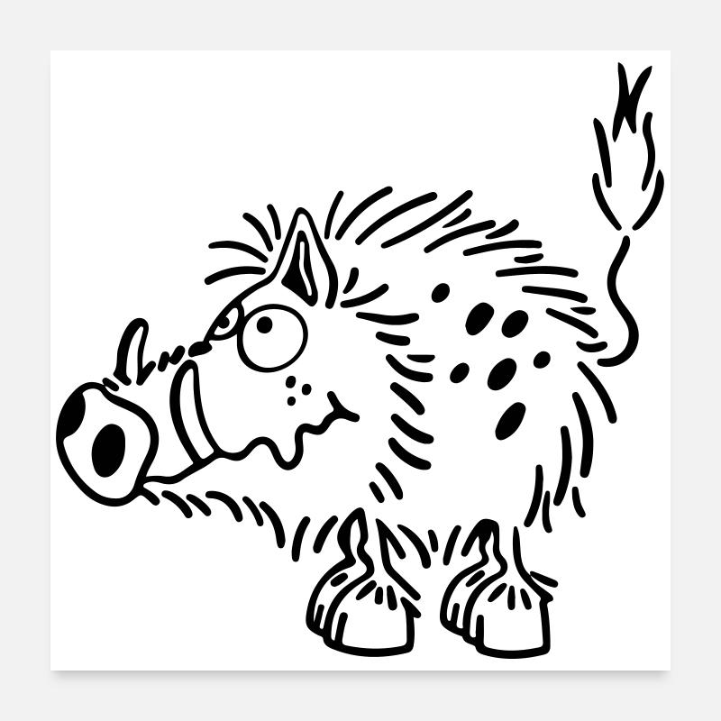 Happy Wild Boar Poster 24" x 24" (60x60 cm)