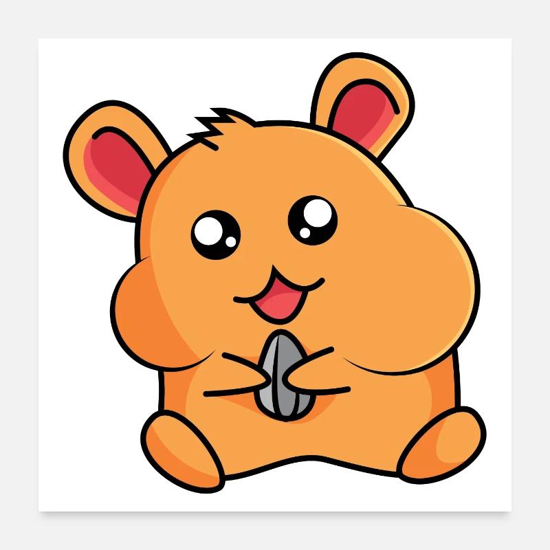 Hamster beim Hamstern Poster 60x60 cm