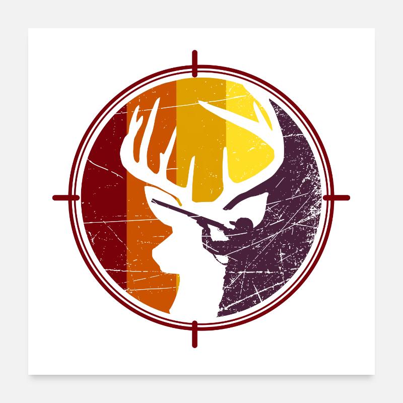 Jäger - Jagd - Hirsch Poster 60x60 cm