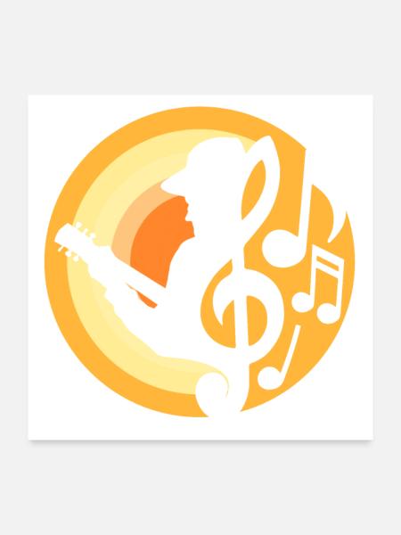 Guitariste - Poster 60 x 60 cm - blanc - Devant