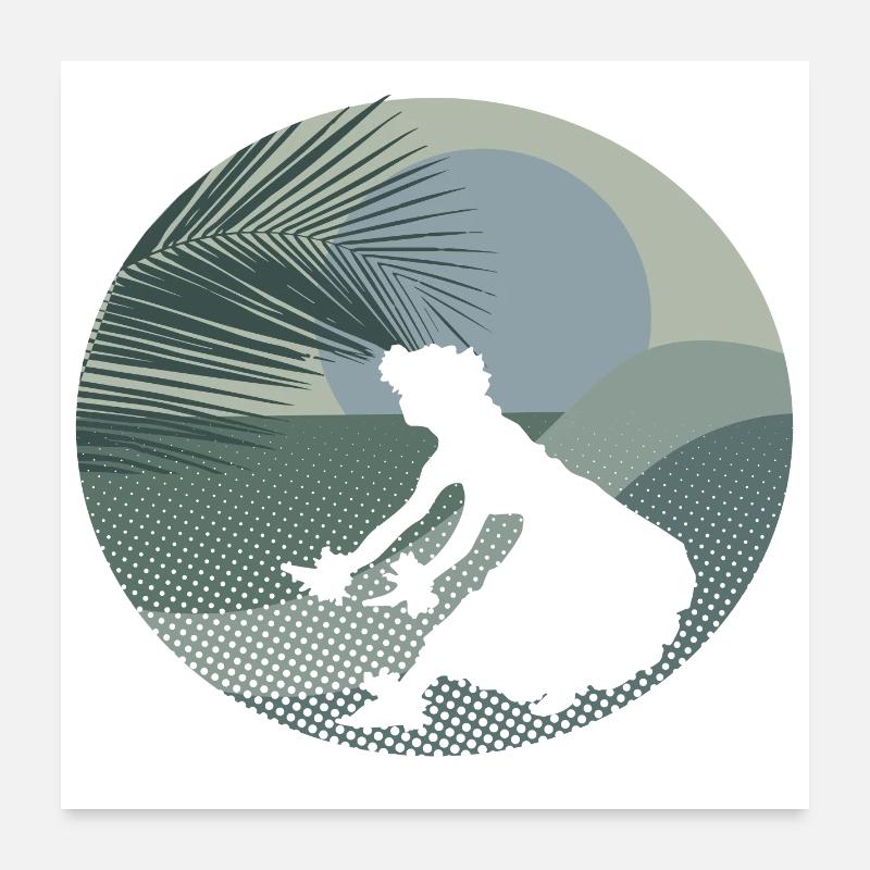 Hawaii Girl - Conception Poster 60 x 60 cm
