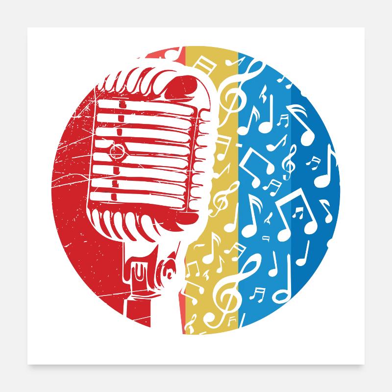 Microphone - Singer Poster 24" x 24" (60x60 cm)