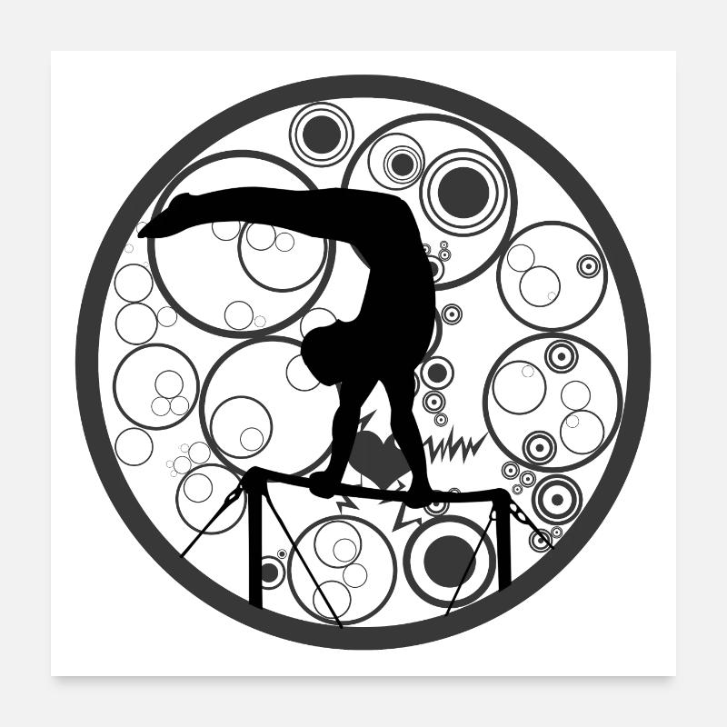 Turner | Gymnastics on high bar parallel bars Poster 24" x 24" (60x60 cm)
