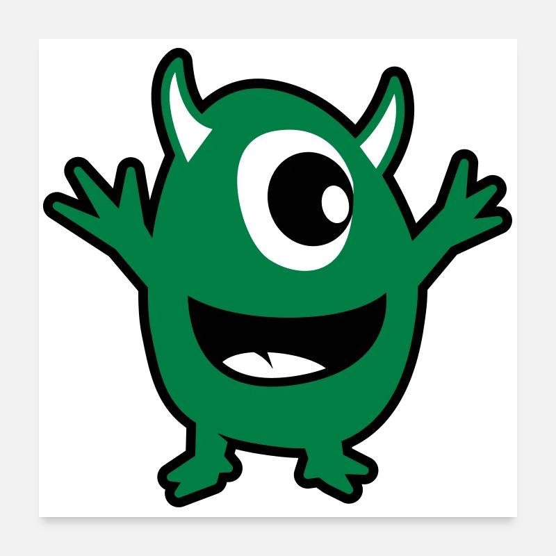 monstre vert Poster 60 x 60 cm