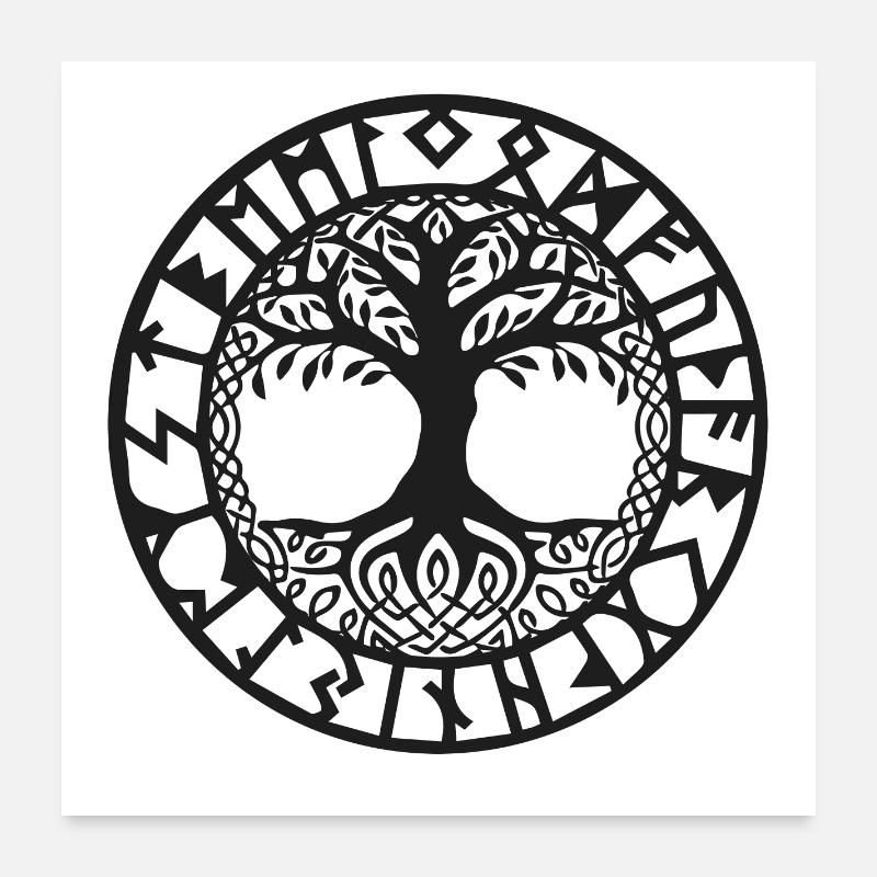 Baum des Lebens Symbol Der Wikinger Poster 60x60 cm