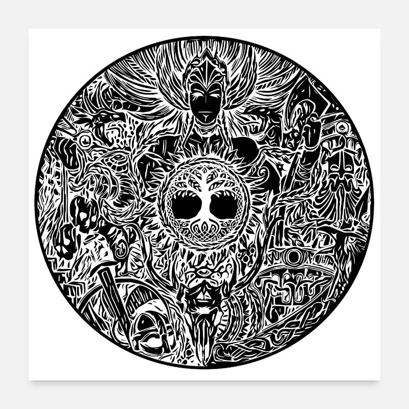 Viking Valkyrie Valkyrie - Poster 60 x 60 cm - blanc