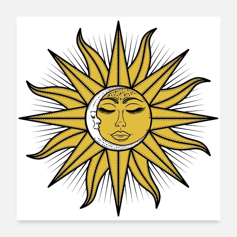 The Sleeping Sun And Moon Poster 24" x 24" (60x60 cm)