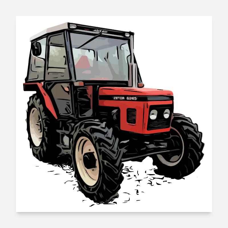 Szetor Traktor 5245 - Poster 60x60 cm - Weiß