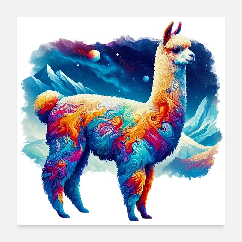 Alpaga - Poster 60 x 60 cm - blanc