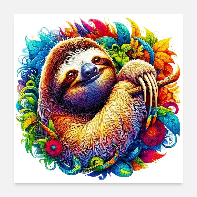 Faultier Poster 60x60 cm