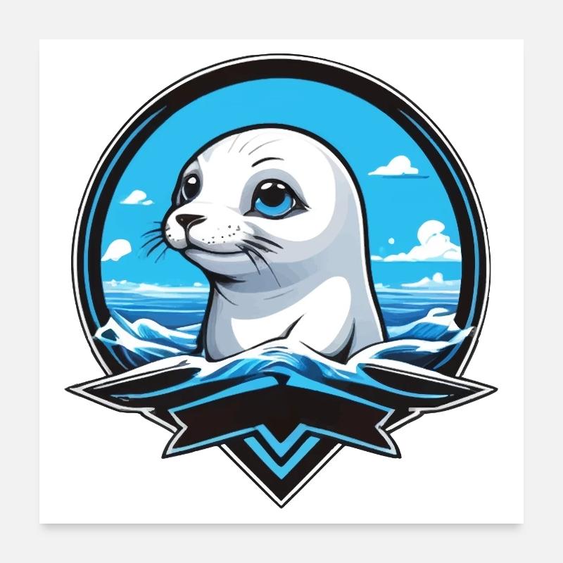 Mer des petits phoques Poster 60 x 60 cm