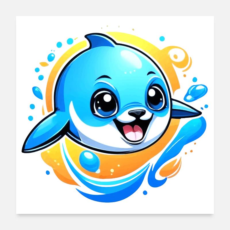 Grand dauphin phoque Mer des dauphins Poster 60 x 60 cm