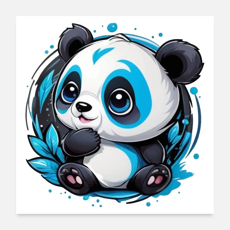 Panda Ours Petit et Mignon Poster 60 x 60 cm