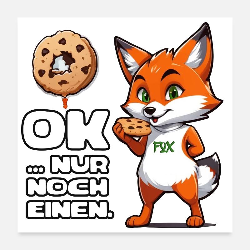 Foxy Cookie Fun Poster 60x60 cm