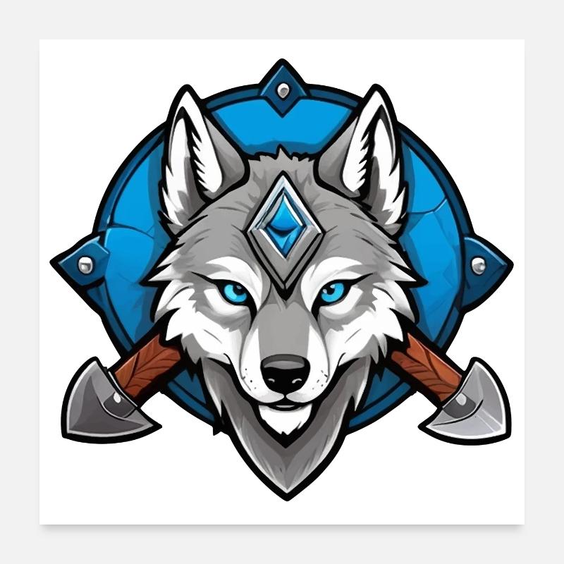 Viking Wolf Warrior Poster 60x60 cm