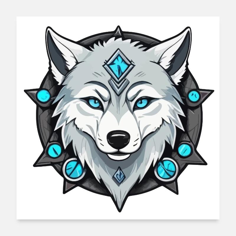 Loup de glace Poster 60 x 60 cm